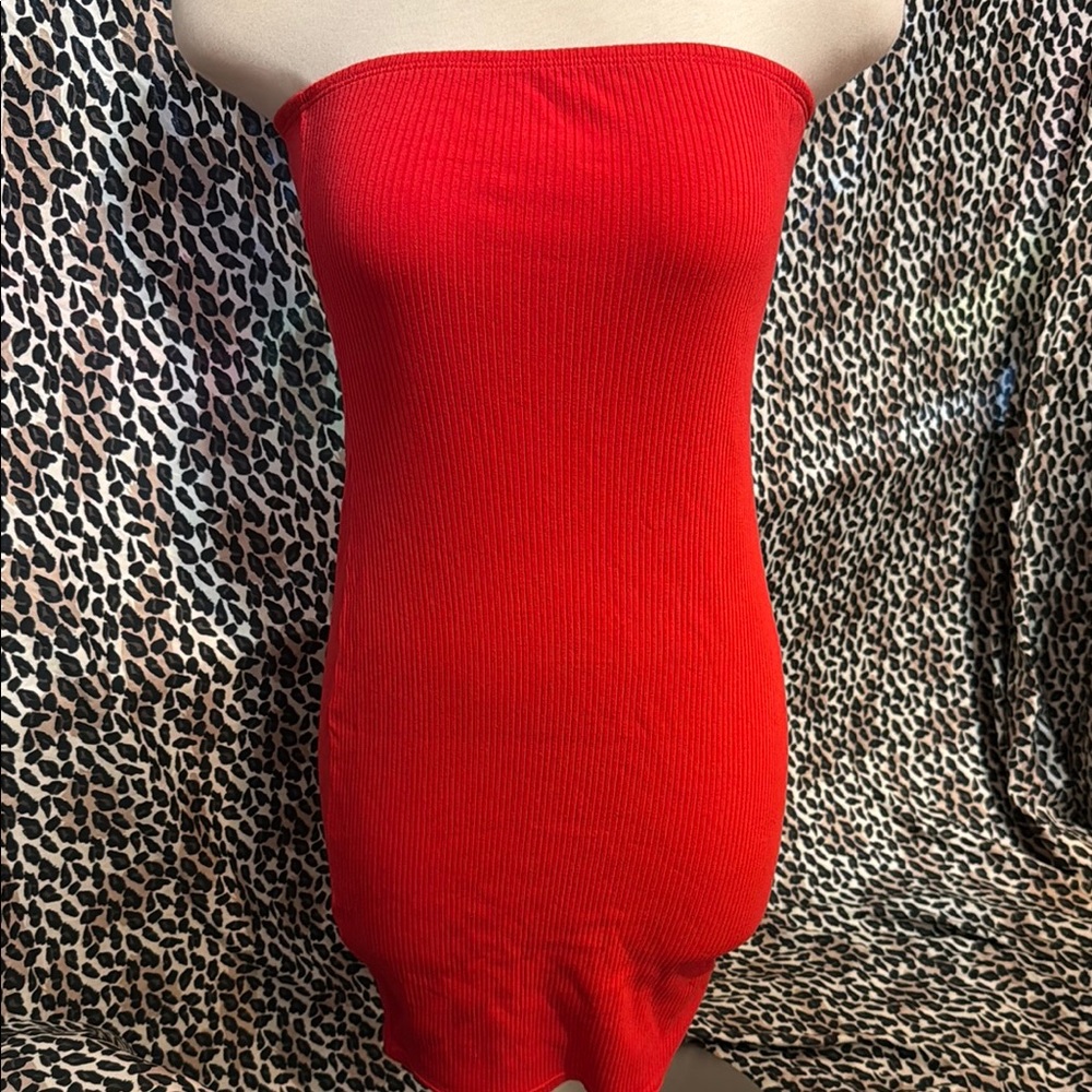 H&M Strapless Red Dress